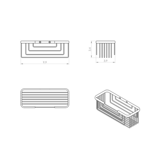 Ραφιέρα μπάνιου Wire Matt black 2419-14 Gedy